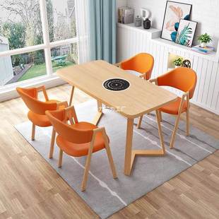 锅桌子电磁RPI一炉体串串一人一锅商用圆香火桌餐饮铜锅饭店桌椅