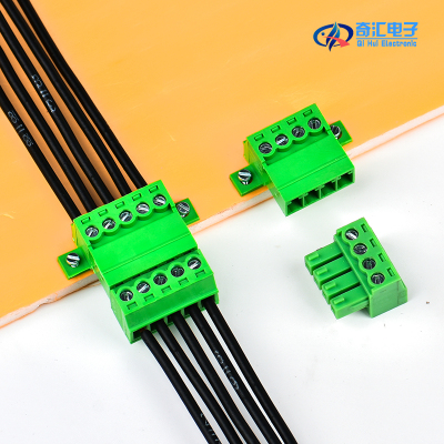 免焊对接插拔式接线端子15EDGRKC-3.81-2P-24P固定面板对插式锁板
