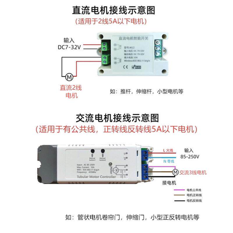 微联手机远程控制22易0V12v24V直流电机正反转开电卷动推TXF杆闸
