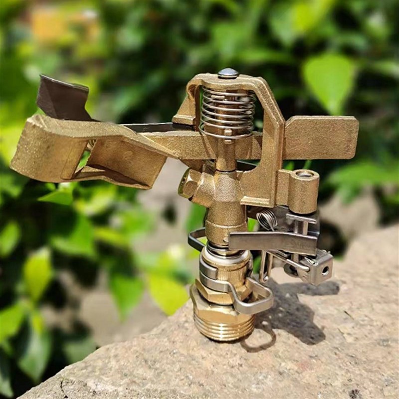 全铜可调摇臂喷头360度旋转农用草坪自动洒水器灌溉水鸟园林浇花
