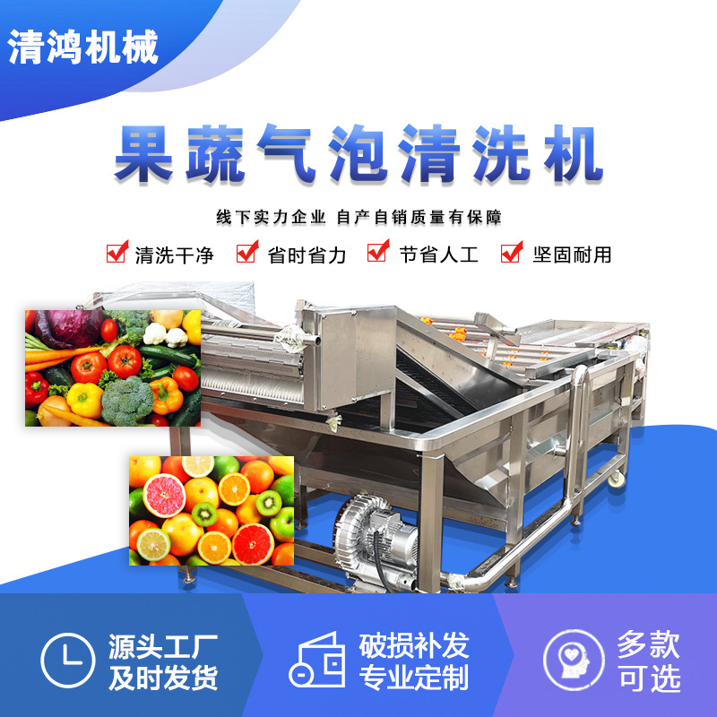 大型厨房净菜生产线 蘑菇去杂质清洗设备 蔬菜瓜果连续式清洗机