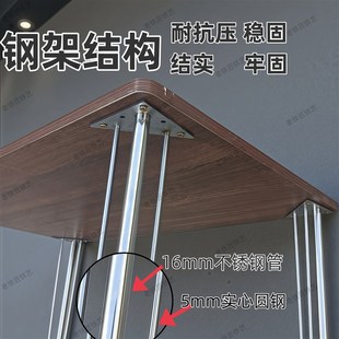 不锈钢金属桌腿支架带滑轮简易餐桌脚加厚电脑桌腿通用支撑架 新款