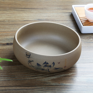 器皿碗笔洗功夫茶具茶道配件 粗陶茶洗家用小大号陶瓷水洗洗茶杯