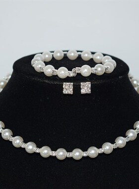 欧美时尚珍珠水钻装饰项链女气质项圈新娘婚纱礼服宴会舞台装饰品