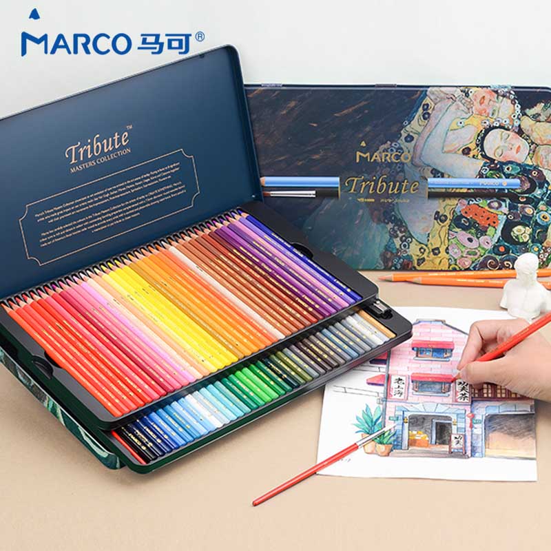 Marco马可大师系列彩色铅笔72色美术设计绘画油性彩铅150色水溶性