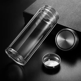双层透明玻璃杯泡茶杯水杯防烫饮水杯办公室家用喝水喝茶杯