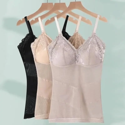 新款胸垫一体式收腹吊带背心美体