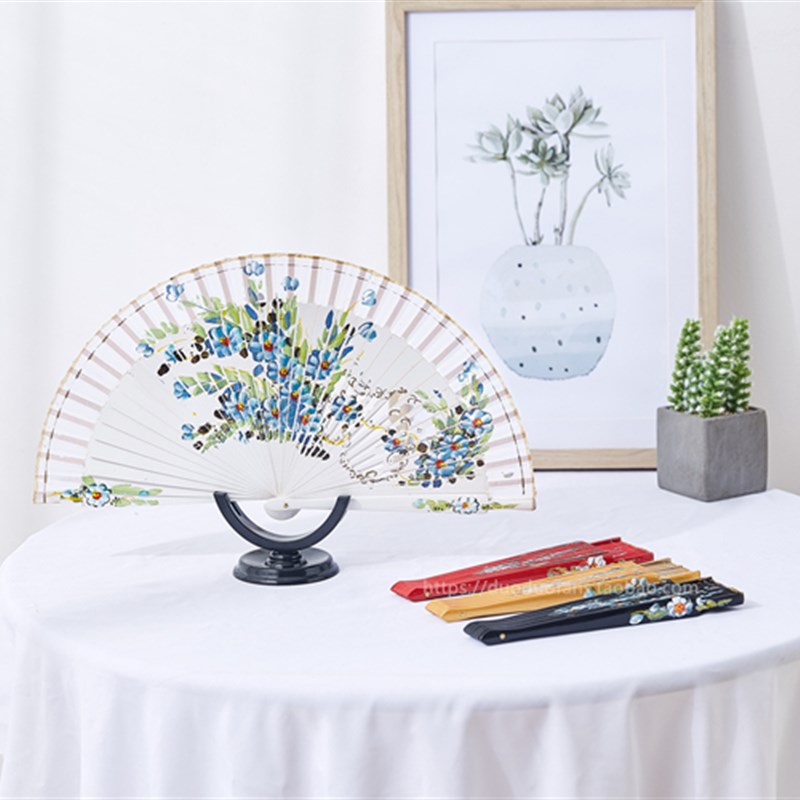 Anita新款9英寸n折扇 木扇子 可折叠 舞蹈扇子 拍照扇子 汉服扇