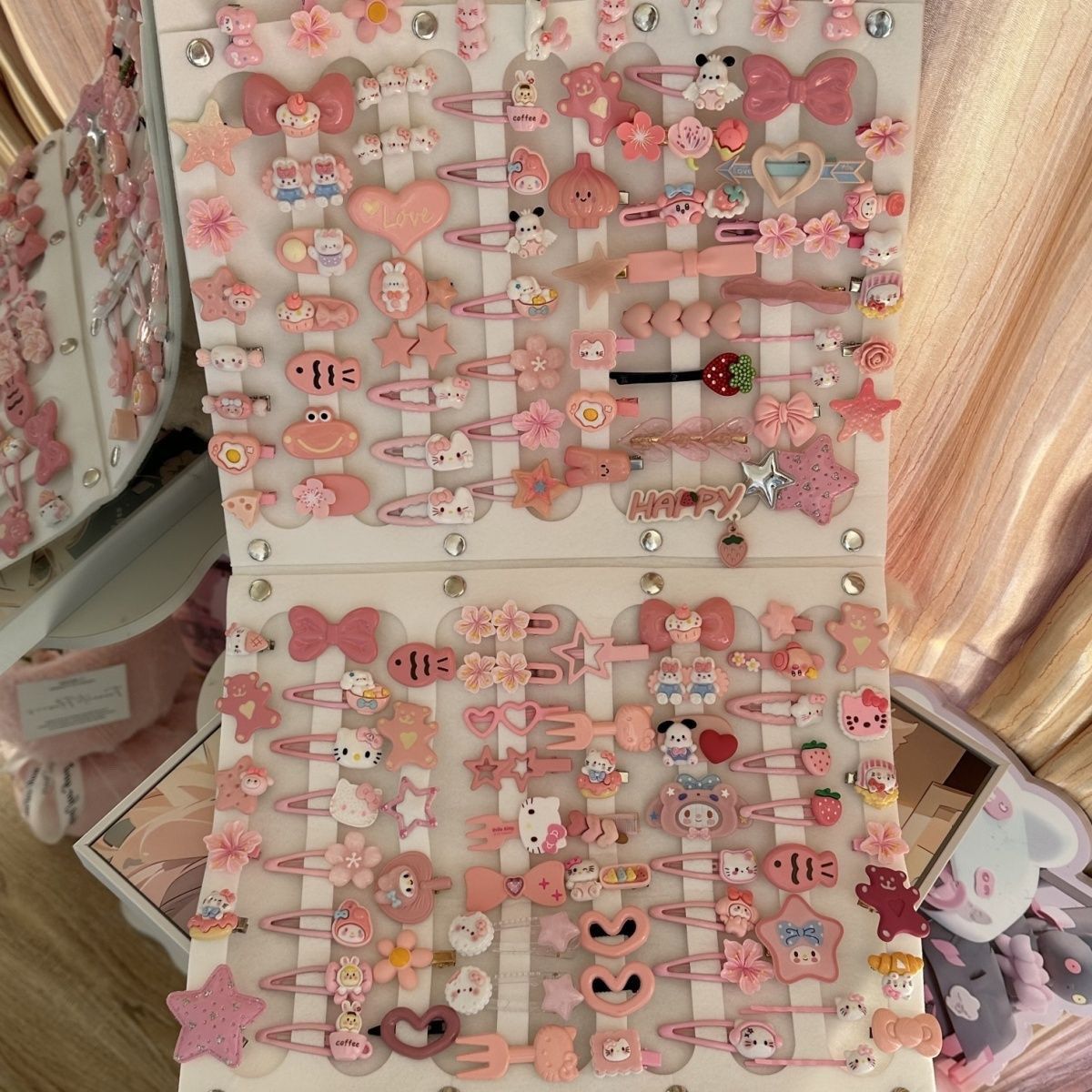 【粉色发夹30个】可爱发夹套装甜美少女心刘海夹日系卡通头饰组合