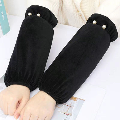 冬季防污袖套女可爱学生宽松成人耐脏套袖女款棉衣护袖毛绒长款