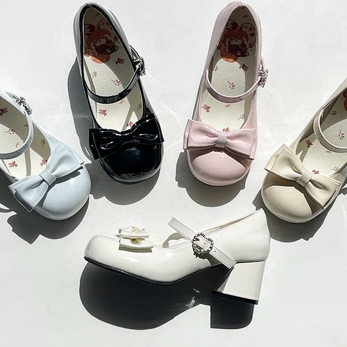 小芙蝶中跟榛果小熊原创Lolita鞋
