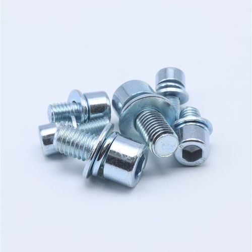 8.8级内六角三组合螺钉镀锌圆柱头自带平弹垫片螺丝M3M4M5M6M8M10