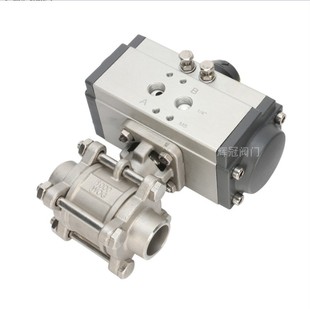 双作用开关阀 Q661F 16P不锈钢 AT气动焊接球阀快速切断阀 304
