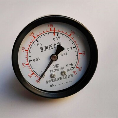 轴向压力表 压力0.25mpa 直径62mm 螺纹直径16.4mm 3分牙 G3/8
