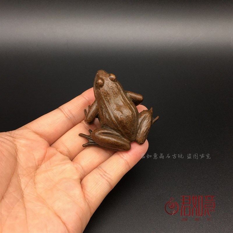 纯铜青蛙摆件实心铜大青蛙香插仿古铜小青蛙茶宠蟾蜍铜蛙桌面摆件