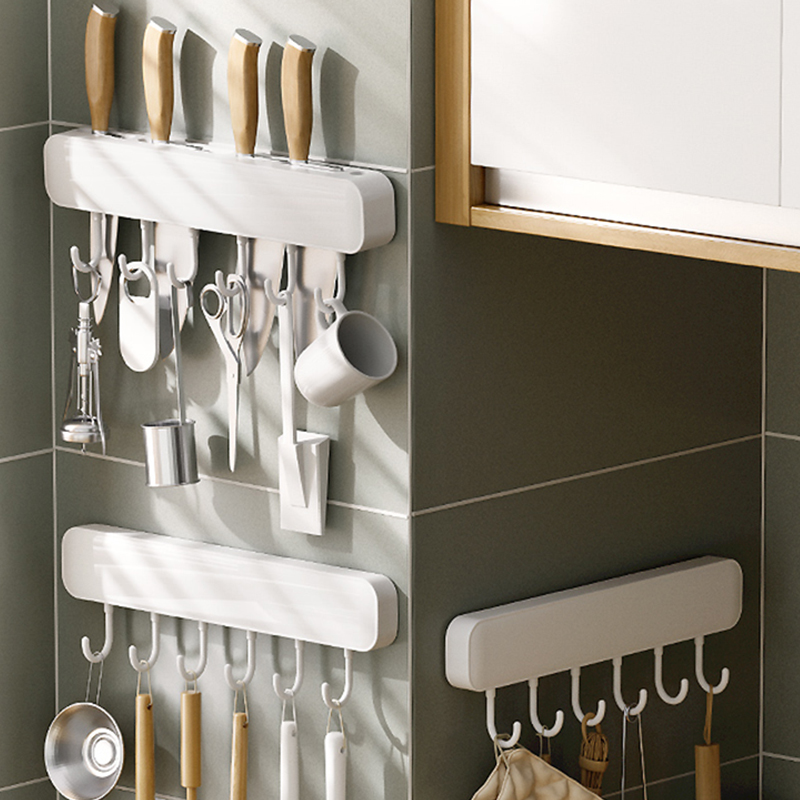 厨房刀架置物架壁挂式刀具收纳架移动挂钩免打孔挂钩铲子勺子挂架