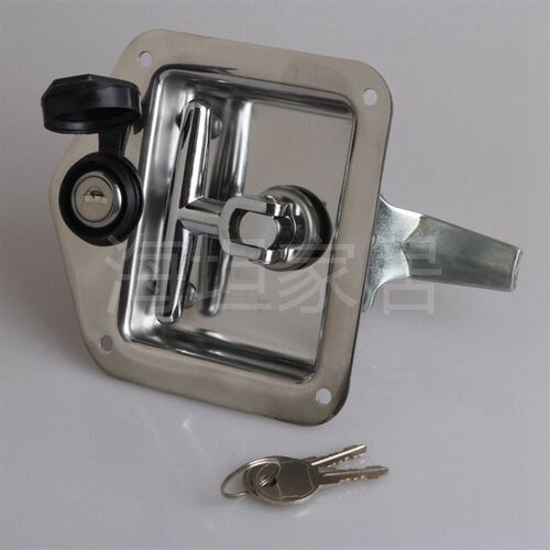 海坦 MS858不锈钢平面锁 工程车箱式汽车门方锁 机箱机柜面板锁