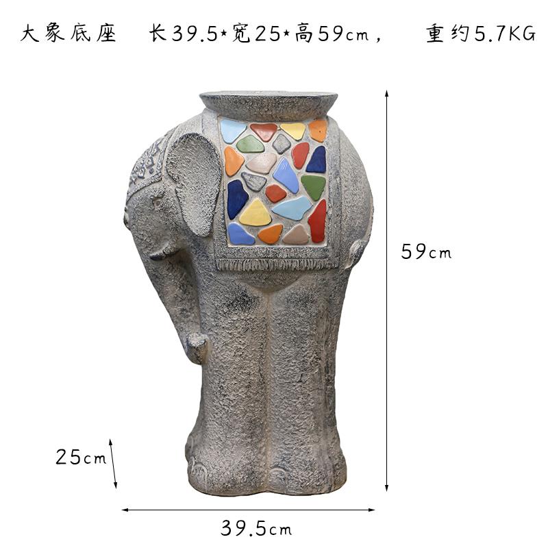 招财大象摆件高档创意家居玄关庭院阳台客厅装饰品摆设大号工艺品