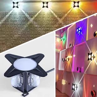 LED十字星光灯5W15W户大气水壁灯室内庭院亮化装饰七彩光束点光源