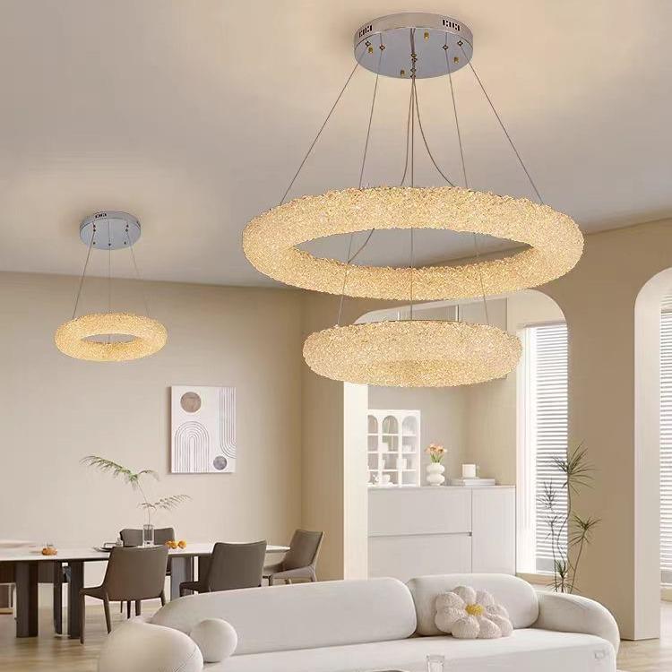 轻奢水晶客厅吊灯主灯家用圆形高级感餐厅创意大气简约主卧室灯具