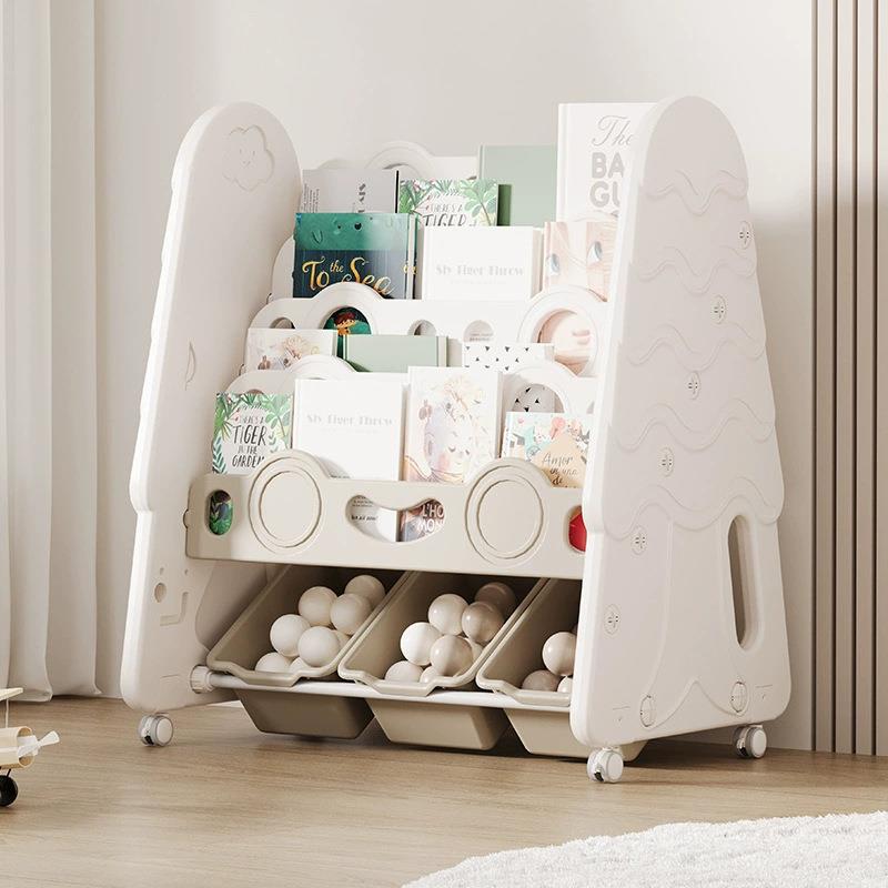 儿童书架玩具储物收纳柜宝宝绘本架收纳架幼儿园阅读区落地置物