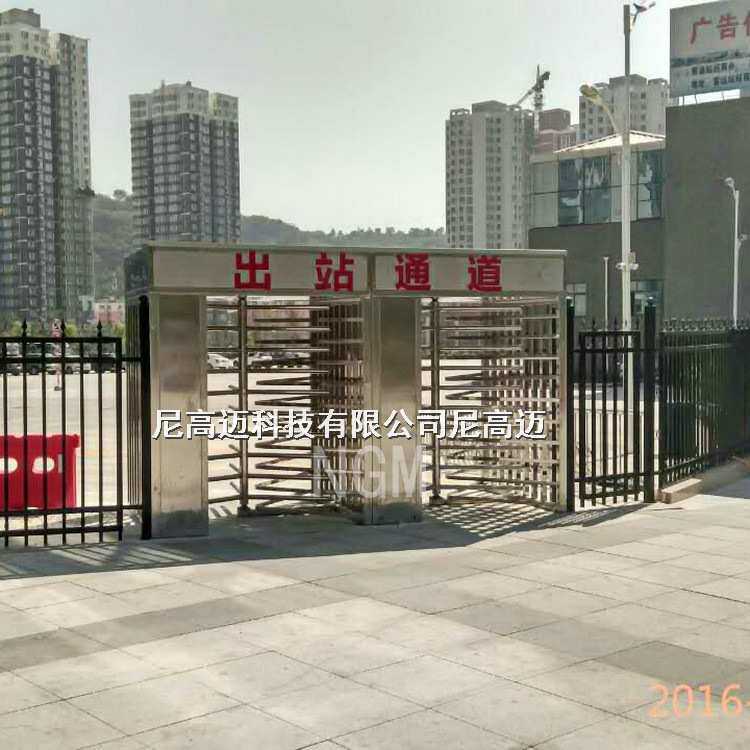 客运车站出站通道单向全高十字转闸旋转门小区学校机场不锈钢转闸