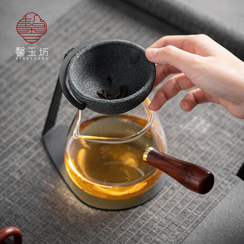 馨玉坊创意无孔茶漏公道杯过滤器支架茶水分离陶瓷茶叶过滤网茶隔