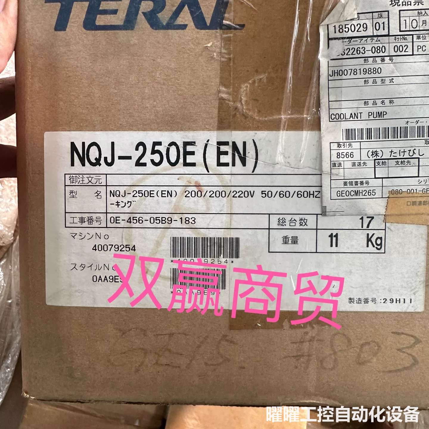 日本teral泰拉尔浸入式冷却水泵NQJ-250E(EN)三