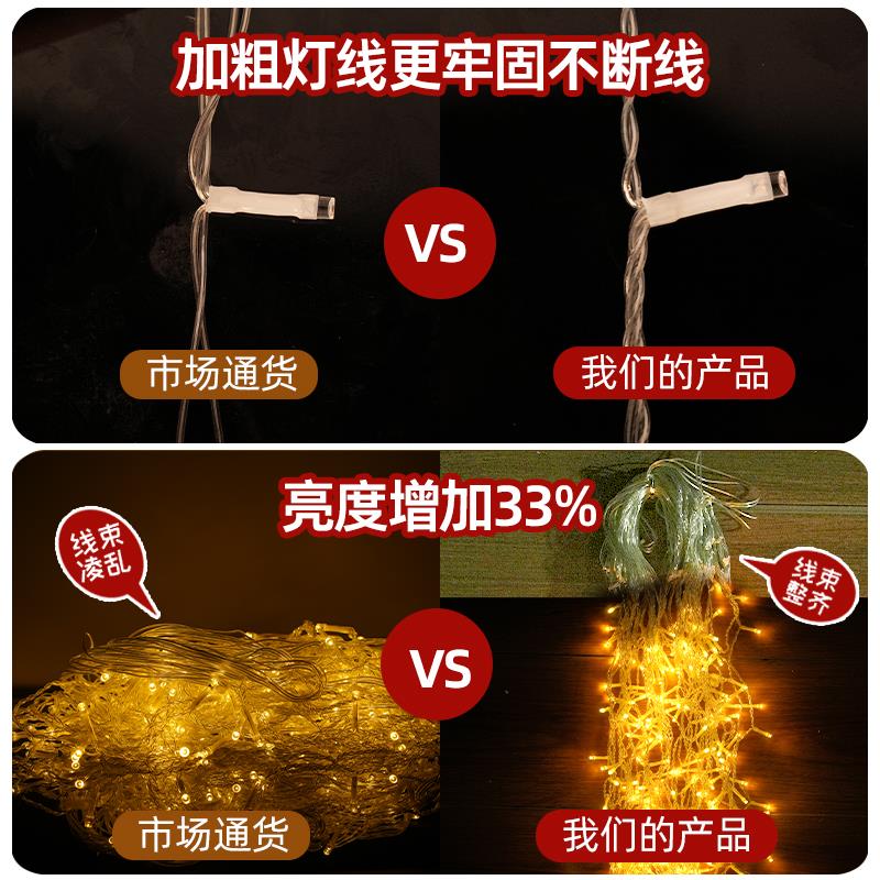 瀑布灯太阳能户外灯满天星彩灯防水闪灯庭院阳台网红装饰氛围灯