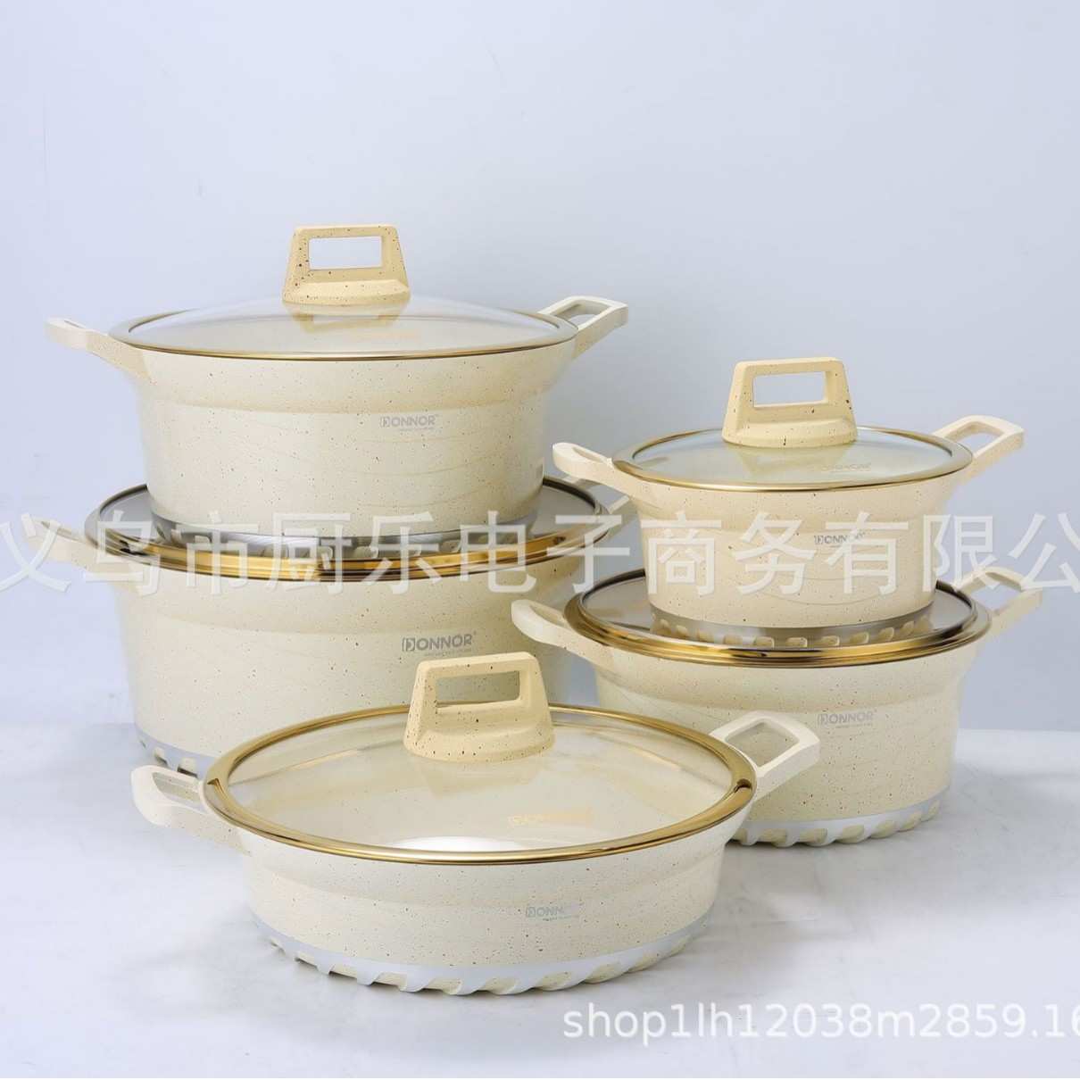 DONNOR俊丽10件套锅复厎厨房家用不粘锅家用厨房通用锅具套装