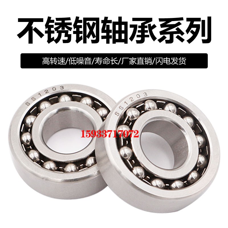 进口不锈钢双排调心球轴承S1300 S1301 S1302 S1303 S1304 1305