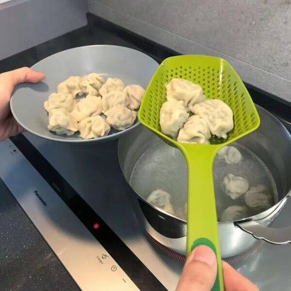 英国Joseph Joseph 硅胶长柄漏勺厨房铲式滤水器煮饺子意面捞勺