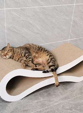 工厂现货瓦楞纸猫抓板白色彩坑8字temu56cm耐磨抓爆款