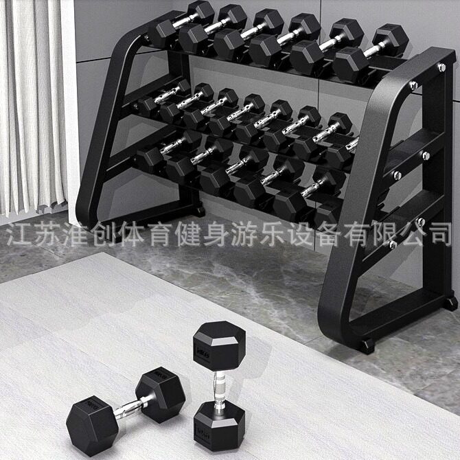 家用健身房商用专业哑铃架子健身器材三层十副十对收纳储存架