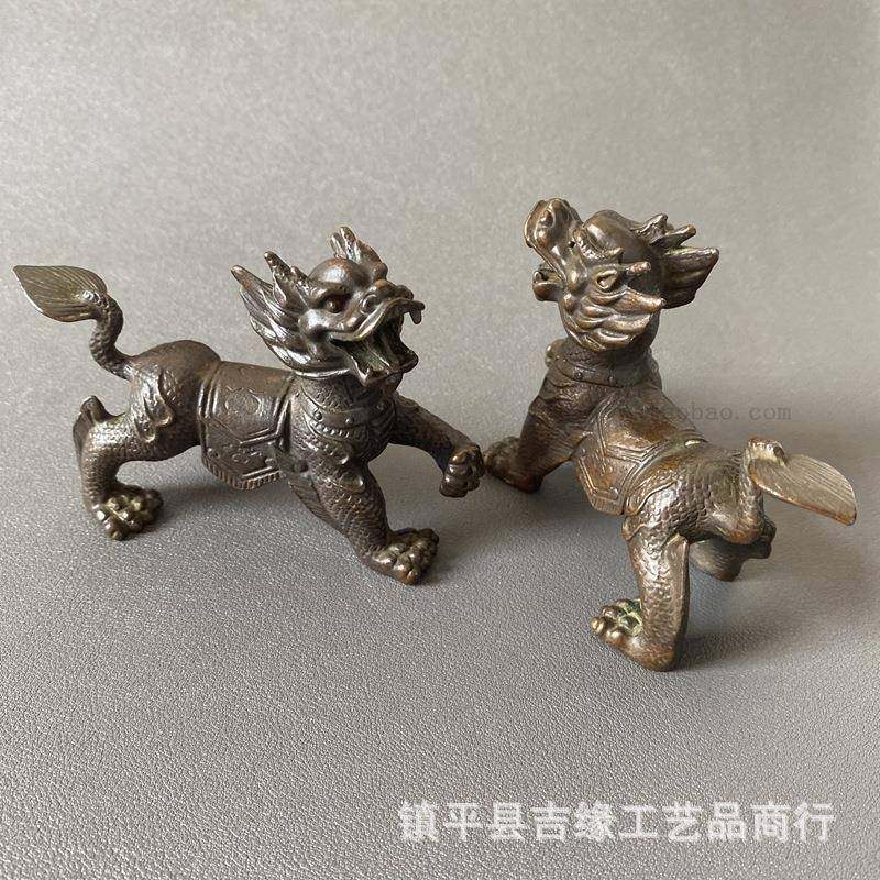 复古合金实心麒麟一对古玩收藏客厅茶宠摆件家居办公室装饰麒麟,畜牧/养殖物资,畜牧/养殖器械,淘宝优惠券,粉丝福利购,淘宝优惠卷