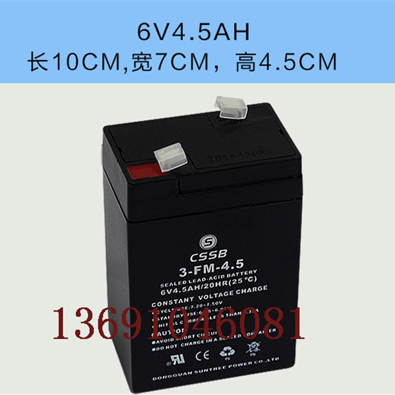 CSSB儿童电动车电瓶玩具车蓄电池充电3FM45/6V45ah/20HR电池