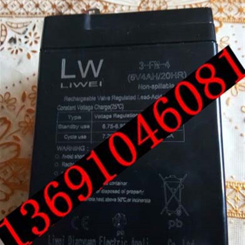LW蓄电池 3FM4 6V4AH/20HR玩具车 童车 电动车 电子称电瓶LIWEI