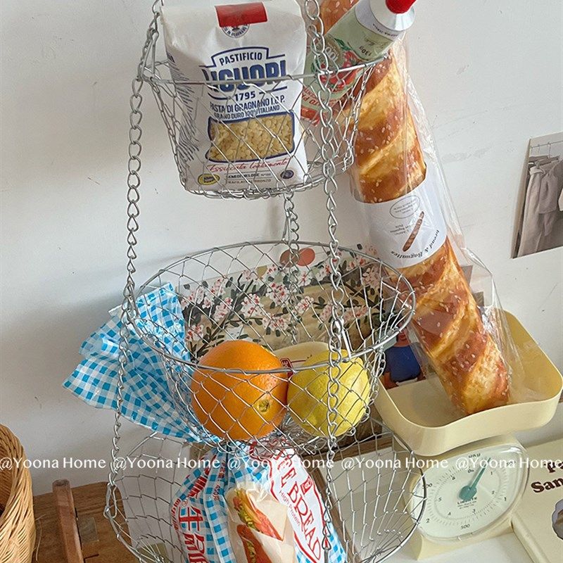 Yoona Home法式复古镂空收纳篮厨房水果篮杂物悬挂ins博主日用筐