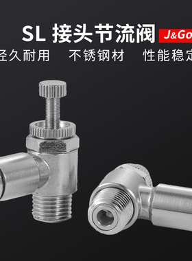 JG304不锈钢快速接头调速开关SL6-M5/4-01/10-03/12-04调节节流阀