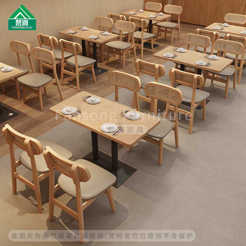 茶餐厅餐饮桌椅组合简餐饭店餐桌椅融合西餐厅饭店卡座沙发商用