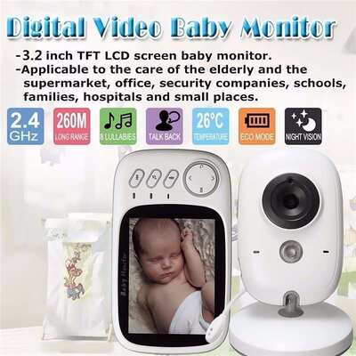 热卖baby monitor无线视频婴儿监视器宝宝看护器高清婴儿监护