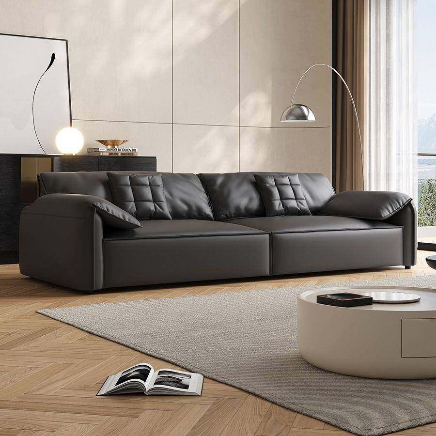 大象耳朵真皮沙发组合客厅真皮小户型极简意式轻奢豆腐块皮艺沙发