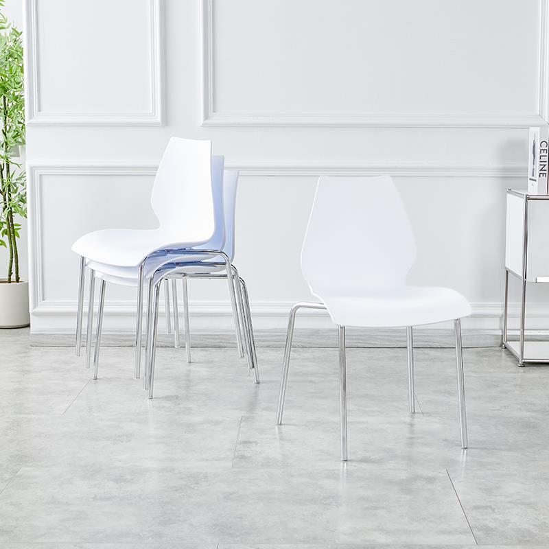 展会桌椅白色塑料靠背葫芦椅休息区洽谈接待培训椅食堂椅会展椅子