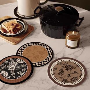 法式餐桌垫轻奢高级感桌面沥水垫花盆垫布硅藻泥吸水速干咖啡杯垫