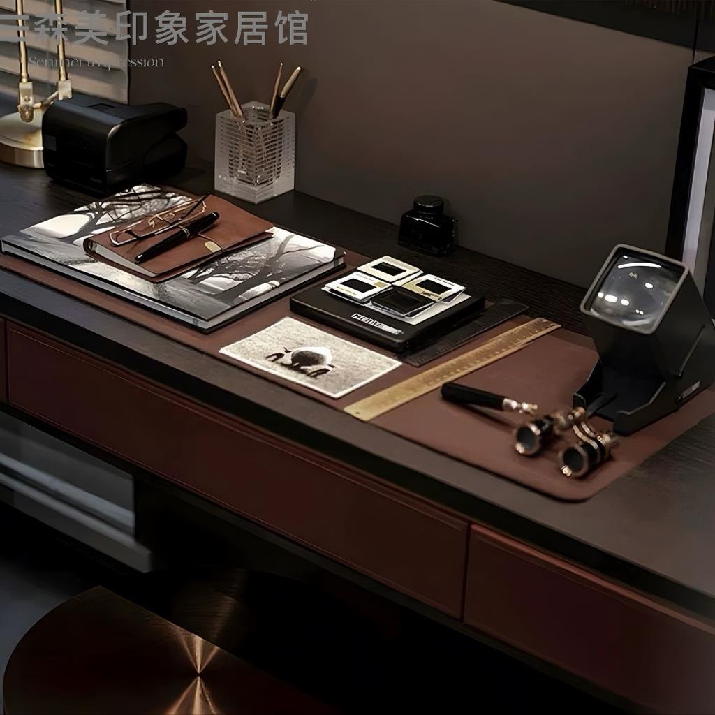 森美印象样板间书桌拍摄主题组合摆件简约现代客厅放大镜笔筒装饰