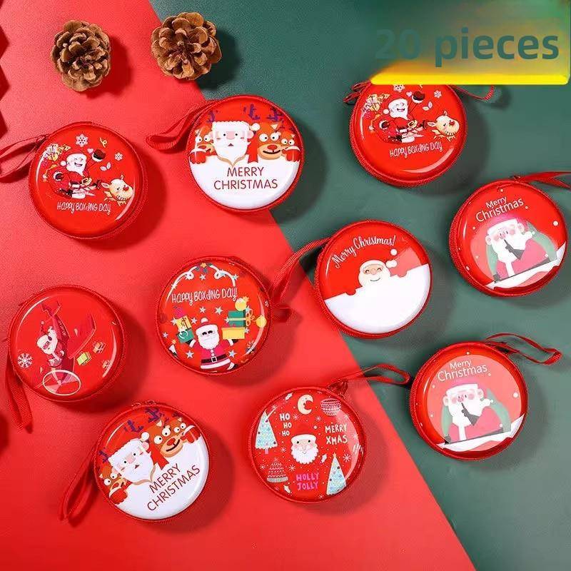 圣诞节马口铁卡通零钱包收纳盒儿童幼儿园小奖品送员工圣诞礼品