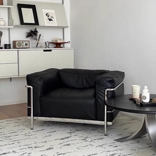 包豪斯LC3真皮单人沙发小客厅休闲羽绒意式极简单双人直排沙发椅