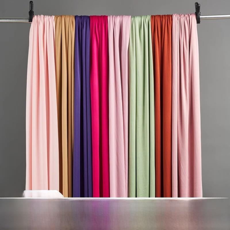 婚礼帷幕弹力面料牛奶丝绸面料双面婚礼大厅舞台背景布局天花板纱