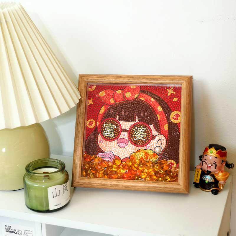 免装裱2025新款钻石画带框手工diy十字绣客厅摆件公主人间小富婆