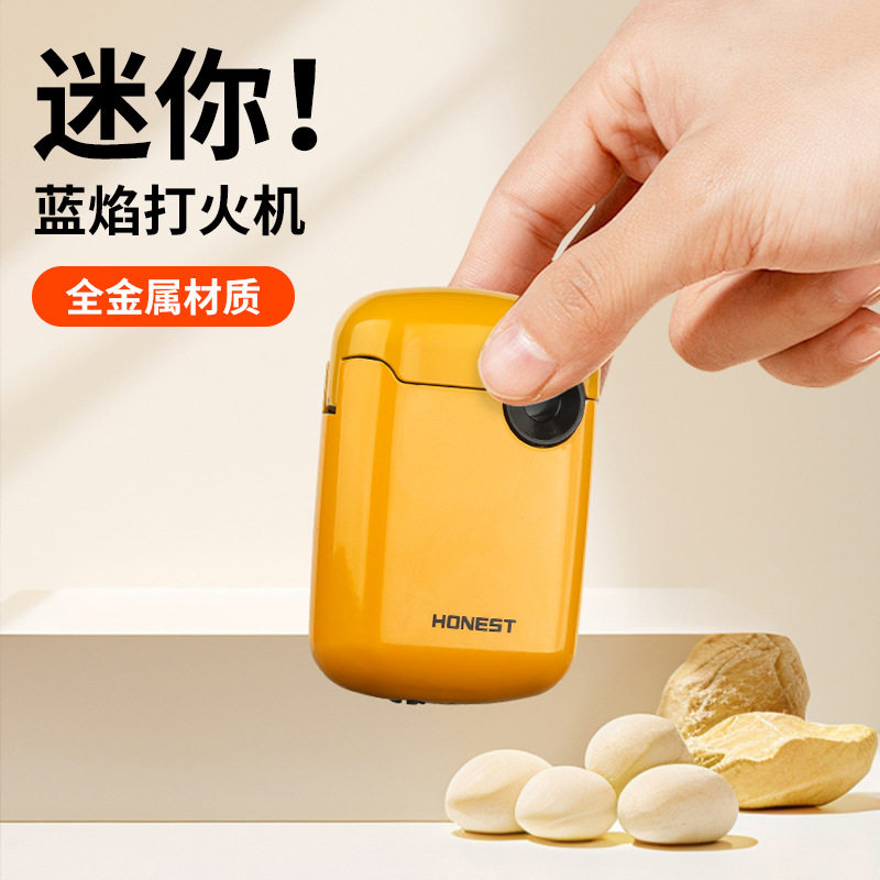 百诚小度防风直冲打火机个性糖果色点烟器送男女朋友生日礼物便携